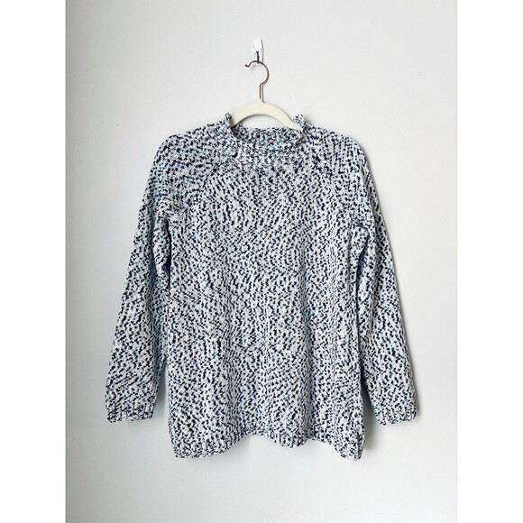 Talbots Sweaters - Talbots Sweater XL Petite Roll Mock Neck Pullover Knit Plus Cotton Blend Coastal